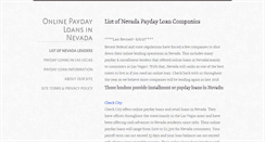 Desktop Screenshot of nevadapaydaylenders.com